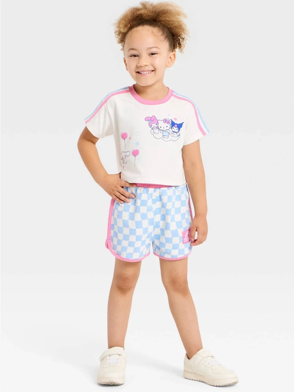Outfit Hello Kitty White, Blue & Pink Short Sleeve Set